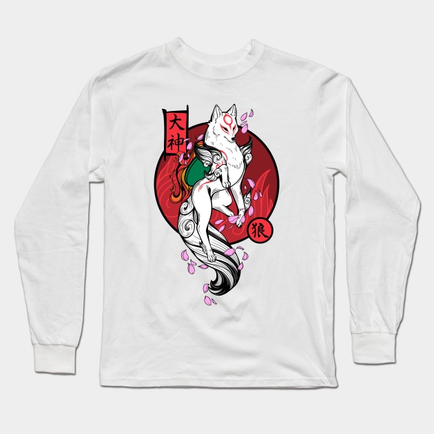 White Wolf God Long Sleeve T-Shirt by ChocolateRaisinFury